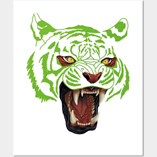 Green exotic tiger Posters and Art